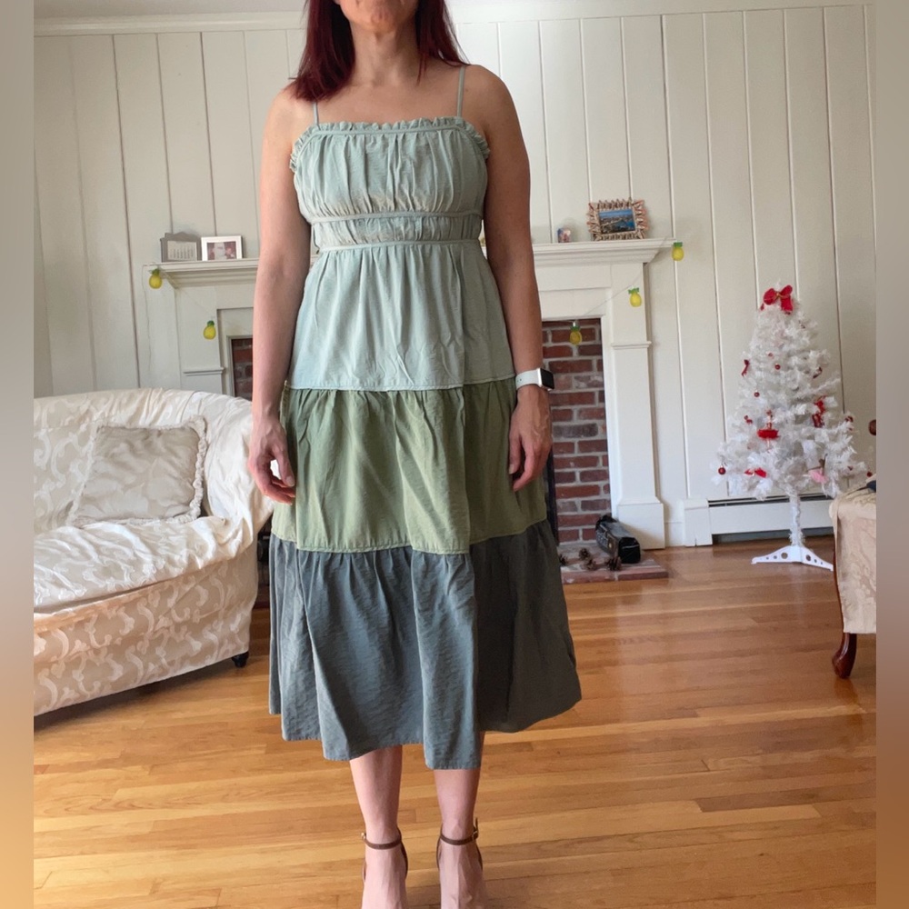 Madewell Color Block Dress in Green